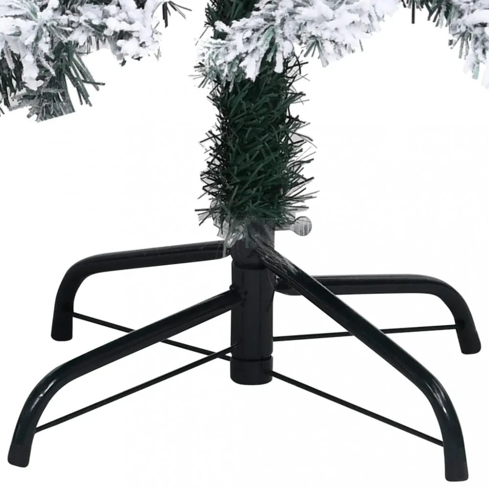 zöld PVC műkarácsonyfa pelyhes hóval 400 cm