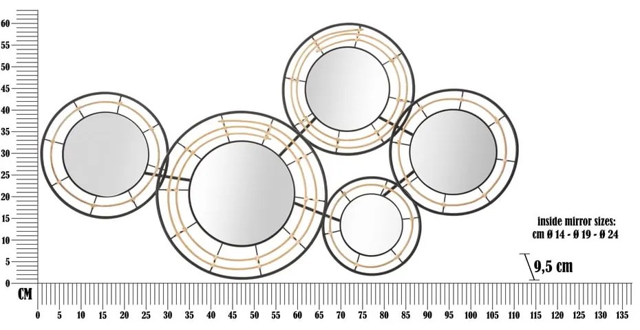 Fém fali dekoráció 111x59 cm Oporto – Mauro Ferretti