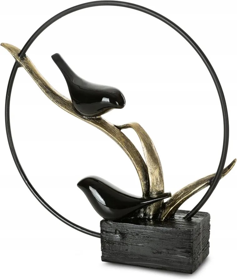 Dekorációs figura Sema 27x8x27 Eurofirany fekete két madár