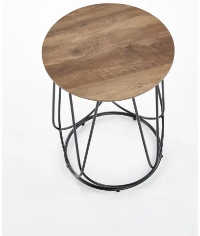 Kávésasztal NUBIRA 51x40 cm fekete/dió