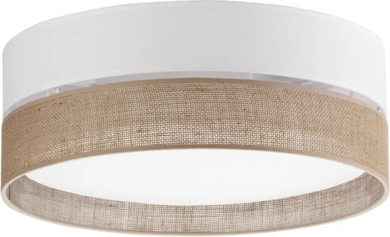 TK LIGHTING 6577 LINOBIANCO Ernyős Mennyezeti Lámpa Fehér, Barna E27 IP20