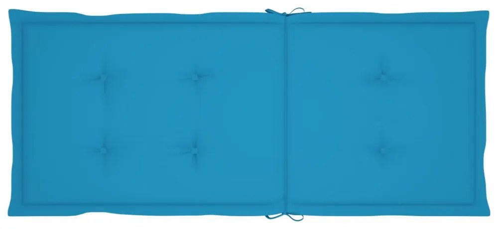 2 db tömör tíkfa kerti szék kék párnával