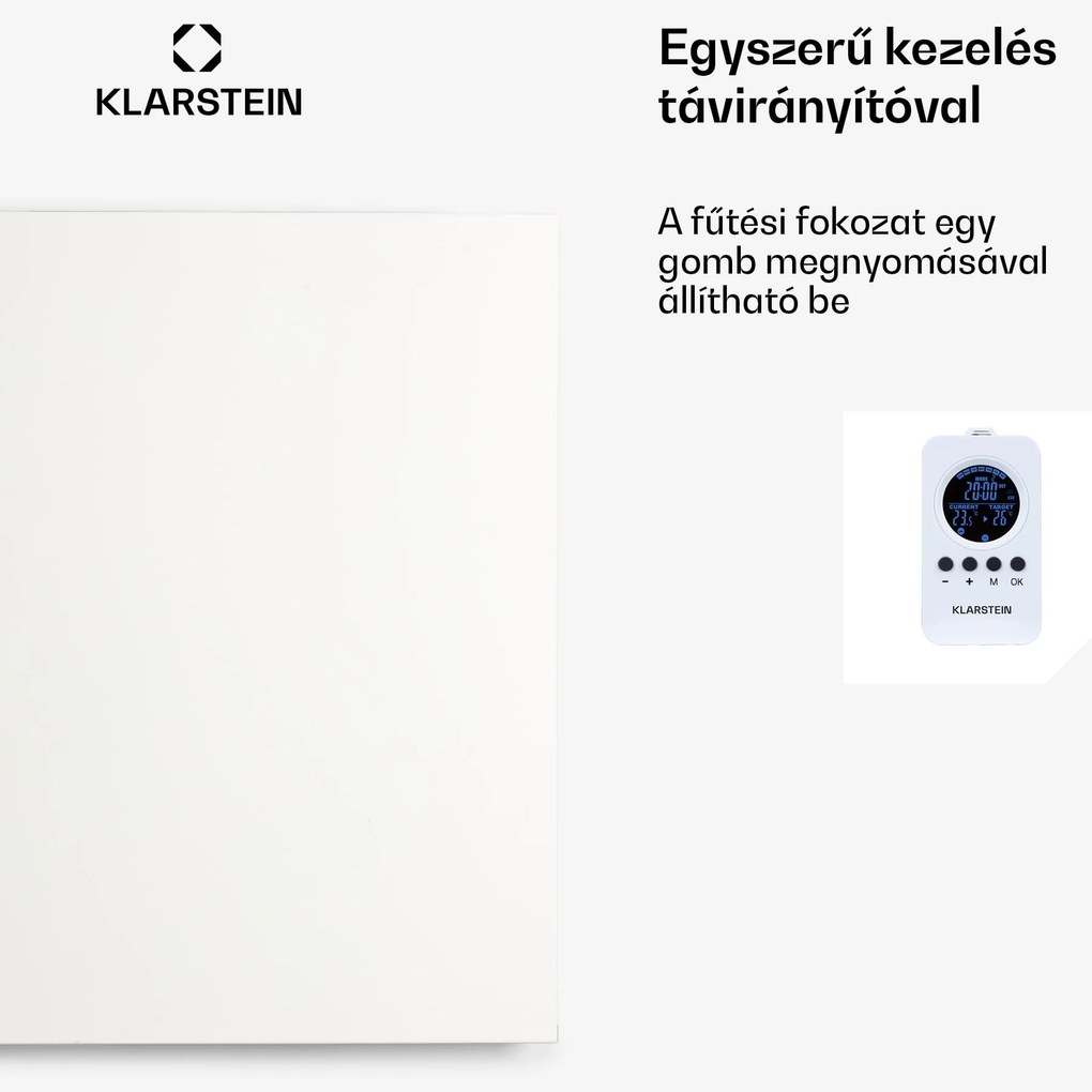 Klarstein Wonderwall Air Infinite, infravörös hősugárzó, 90 x 60 cm, 580 W, fali, távirányító, fehér