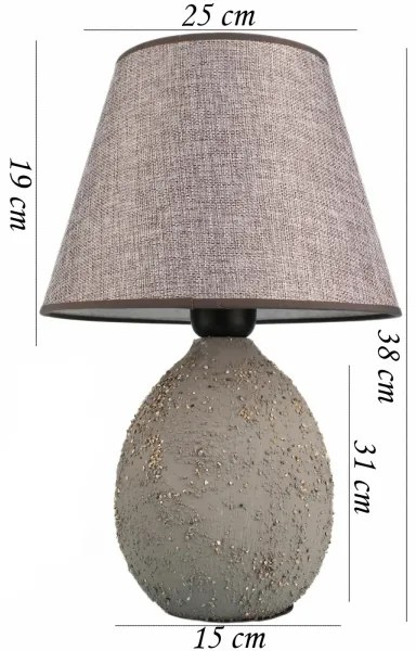 Asztali lámpa RAMZES 1xE27/40W/230V szürke