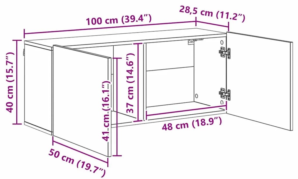TV falit kabinet szett 5 pcs Musta tammi Faanyag