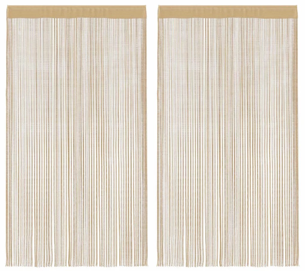 2 db bézs zsinórfüggöny 140 x 250 cm
