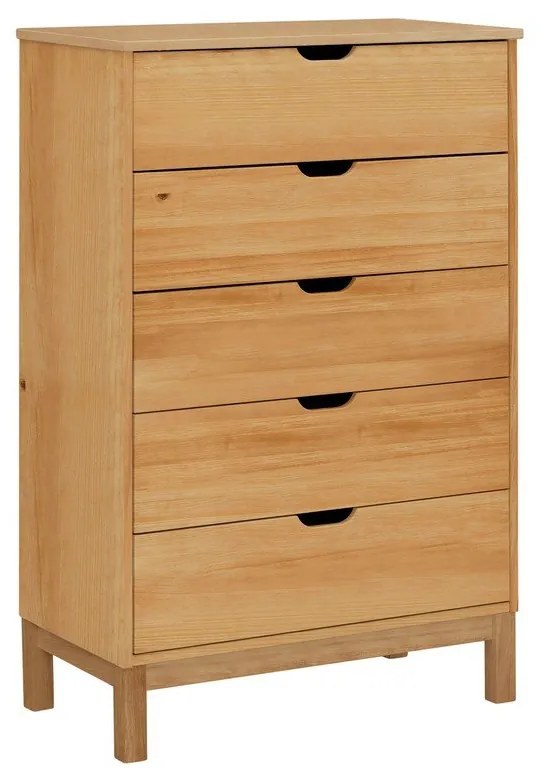 Natúr színű borovi fenyő magas komód 113x39 cm Post – Støraa