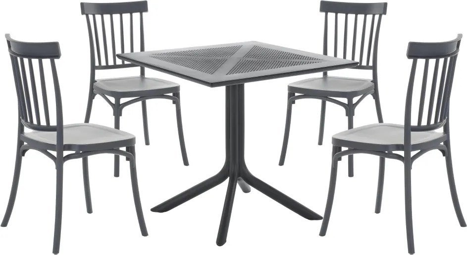 Rakásolható szék, sötétszürke, SAZEN NEW