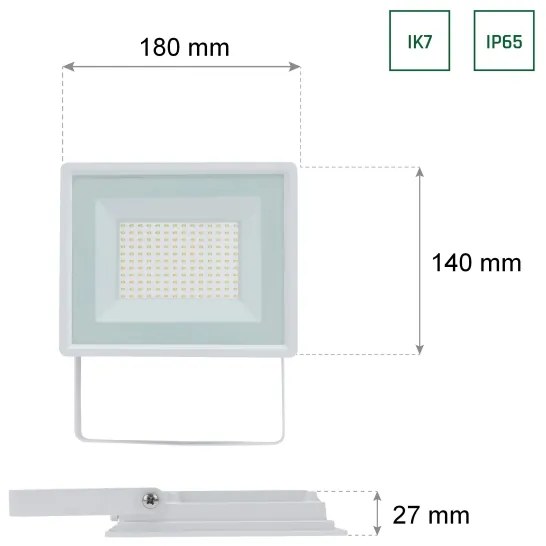 LED Kültéri reflektor NOCTIS LUX 3 LED/50W/230V IP65 fehér