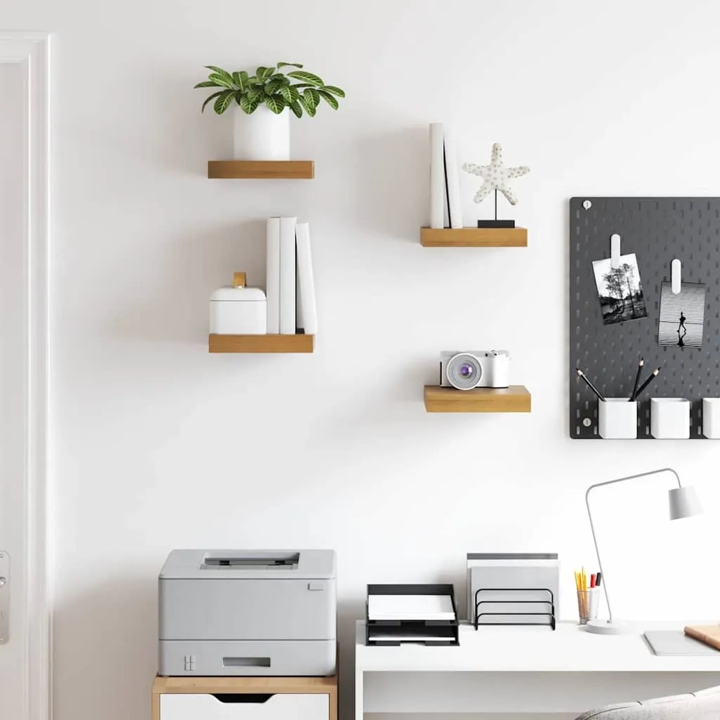 Falpolc Falra szerelhető 4 pcs Barna 23 x 23,5 x 4 cm Faanyag