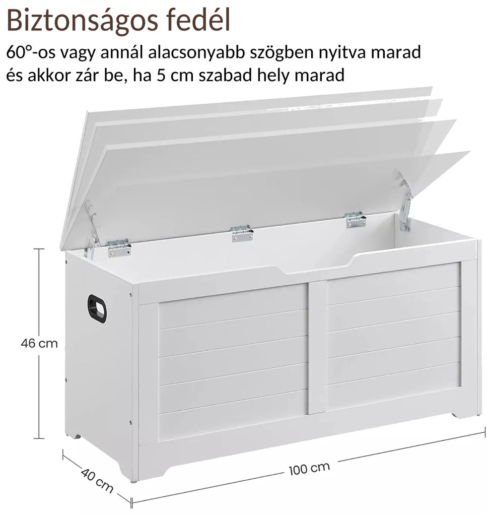 TANJA tárolópad, 100x40x46cm, fehér Vasagle