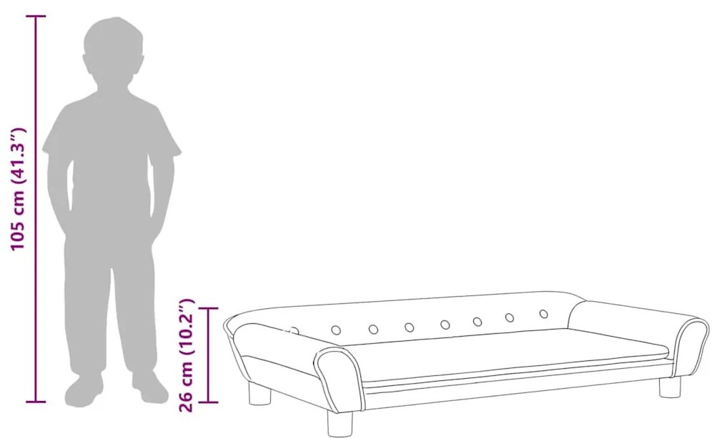 rózsaszín bársony gyerek kanapé 100 x 50 x 26 cm