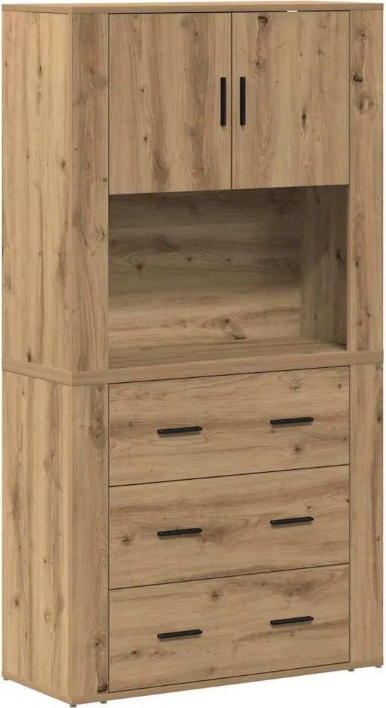 vidaXL Magasfiú fiókkal Artisan tölgy 80 x 33 x 150 cm Faanyag