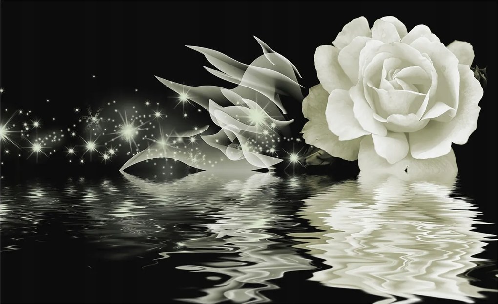 Fotótapéta Flizelin Fali Ragasztó Szett Fényes rózsa 416x254 Ragasztó