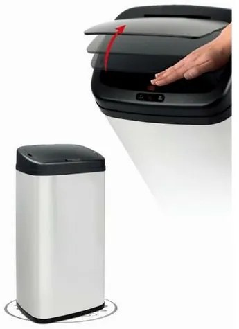 Brilanz Senzo érintésmentes hulladékgyűjtő 50 L, négyzet, rozsdamentes acél