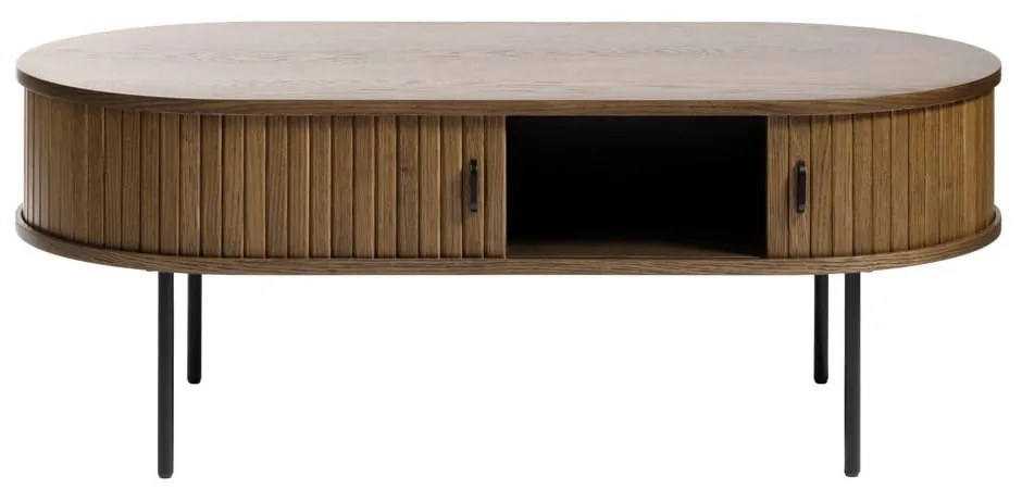 Natúr színű dohányzóasztal tölgyfa dekorral 60x120 cm Nola – Unique Furniture