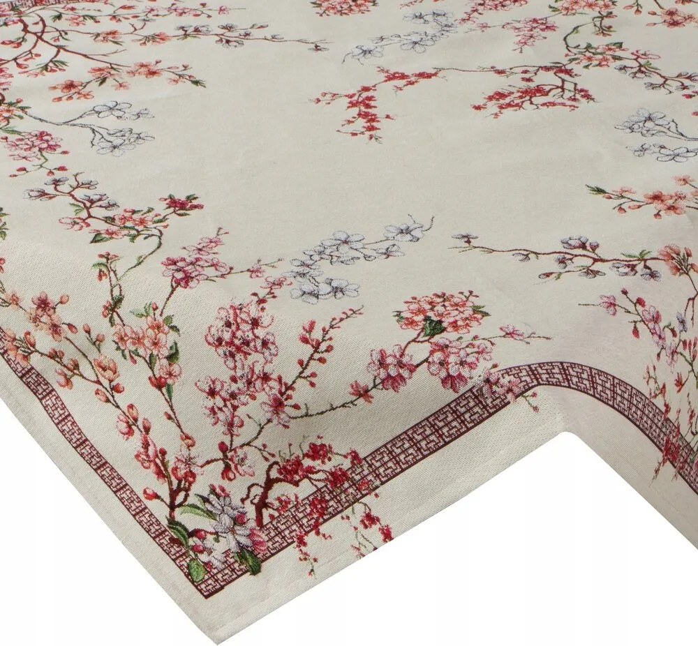 Abrosz dekoratív gobelin Thai 100x100 Eurofirany természetes rózsaszín cseresznye