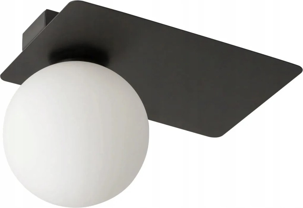 Mennyezeti lámpa fekete dekoratív üveg fehér gömb a nappali hálószobájába Sigma