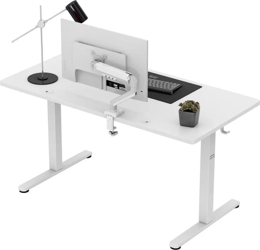 Állítható magasságú elektromos íróasztal 140 x 70 cm fehér