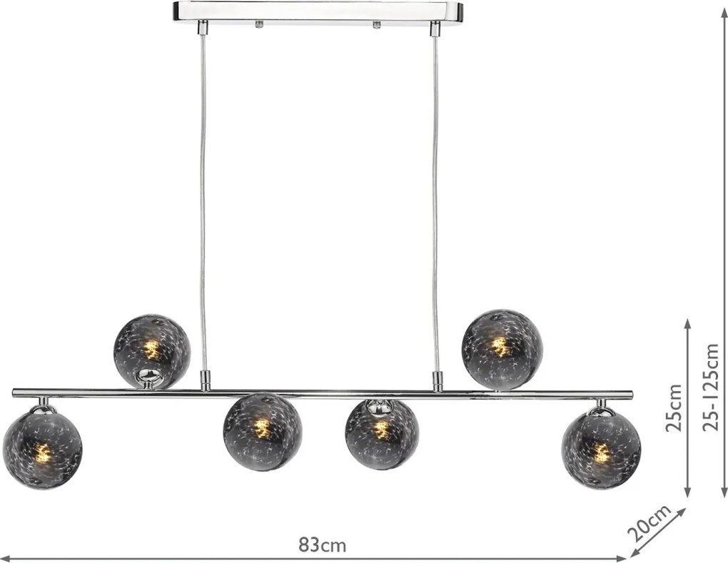 Dar Lighting modern függeszték spiral fekete csiszolt króm darspi6450-21