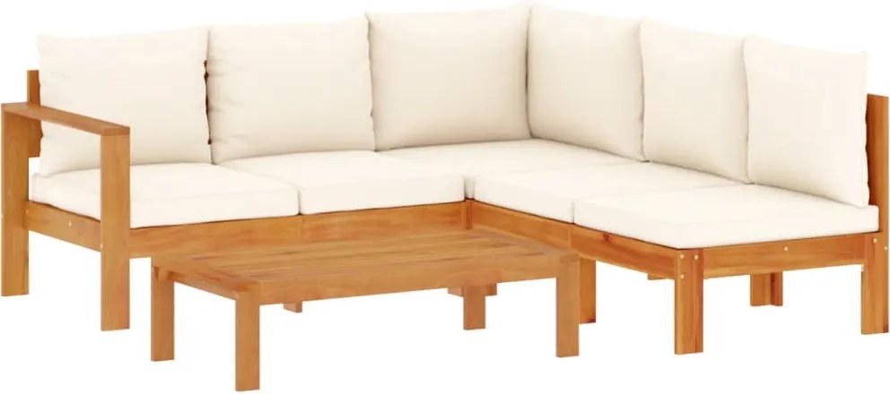 vidaXL 4 részes tömör akácfa kerti ülőgarnitúra párnával