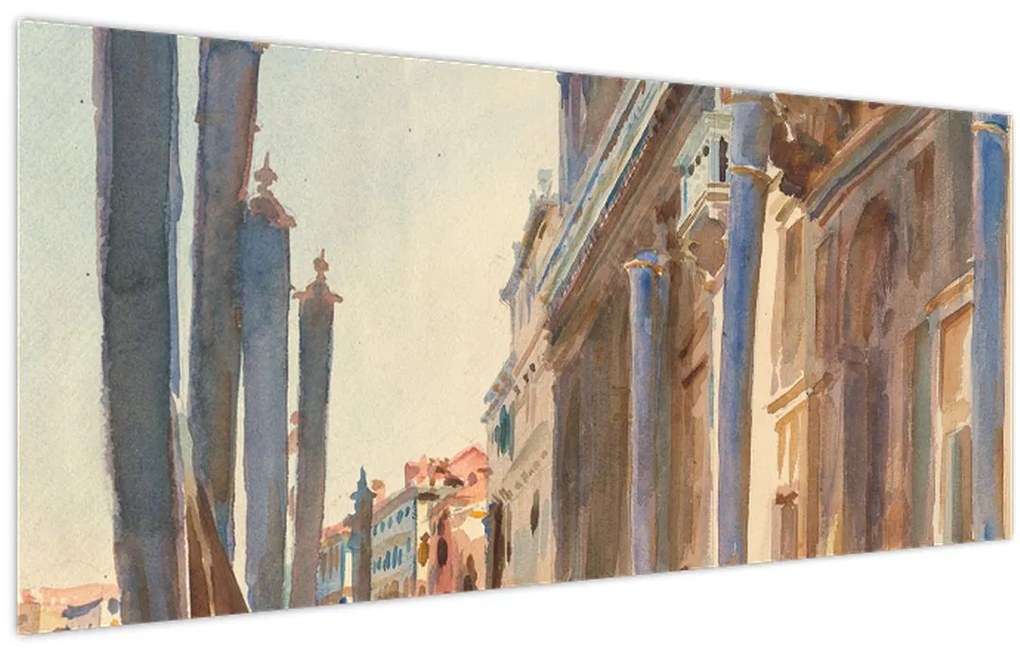 Kép - John Singer Sargent, Gondola Moorings on the Grand Canal, reprodukciók (120x50 cm)