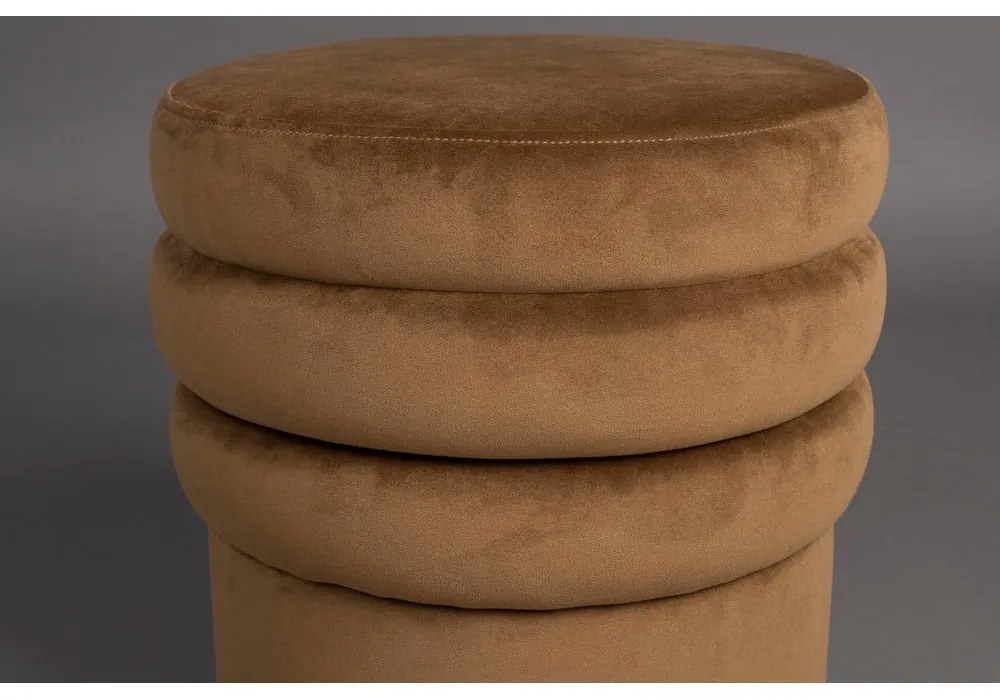 Barna bársony puff Aditi – Dutchbone