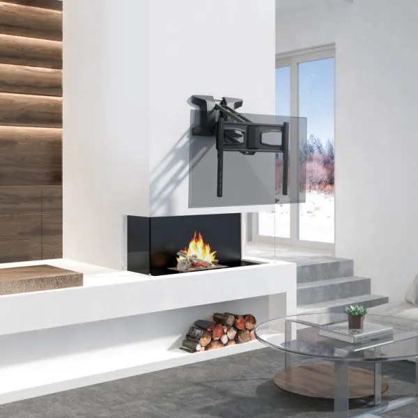 MK FLORIA MKF-21DM647-Falra szerelhető TV-tartó forgatható csuklóval 70" fekete +távirányítóval