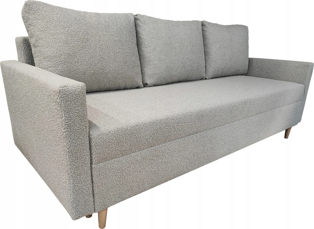 Szürke Összecsukható Kanapé Alvás Funkcióval Scandik Bouckle Tárolóval