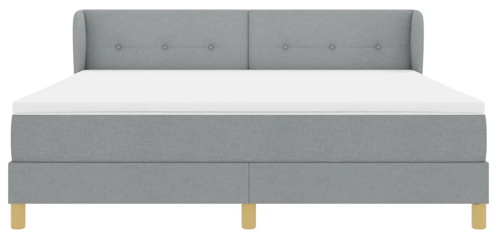 Boxspring Ágy Matrac nélkül Világosszürkében, 180x200 cm, Szövet
