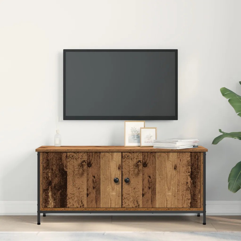régi fa TV szekrény Régi fa Forgácslap 102 x 35 x 45 cm