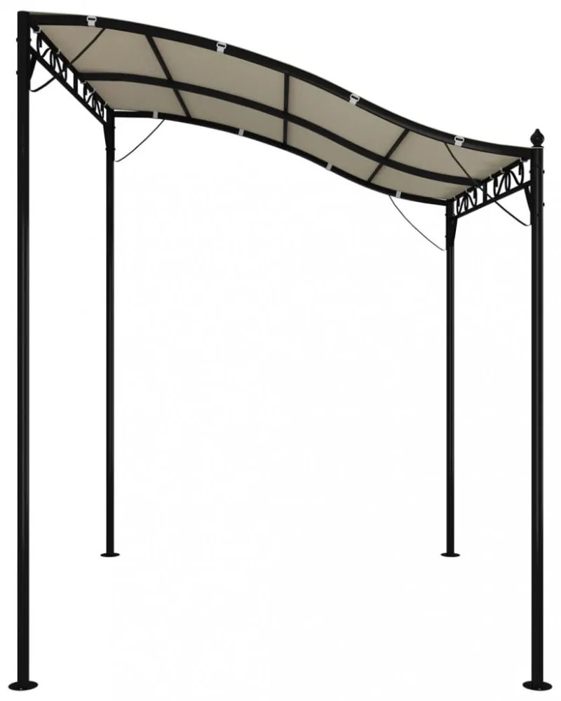 krémszínű szövet és acél pavilon 2 x 2,3 m 180 g/m²