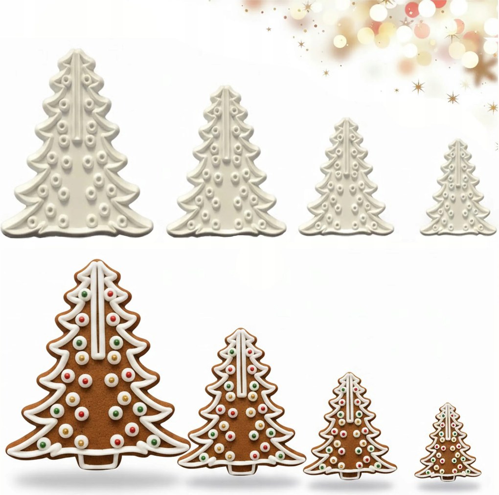 Mézeskalács Formák Karácsonyi Kekszek Karácsonyfa Lyukasztó Készlet Karácsonyra