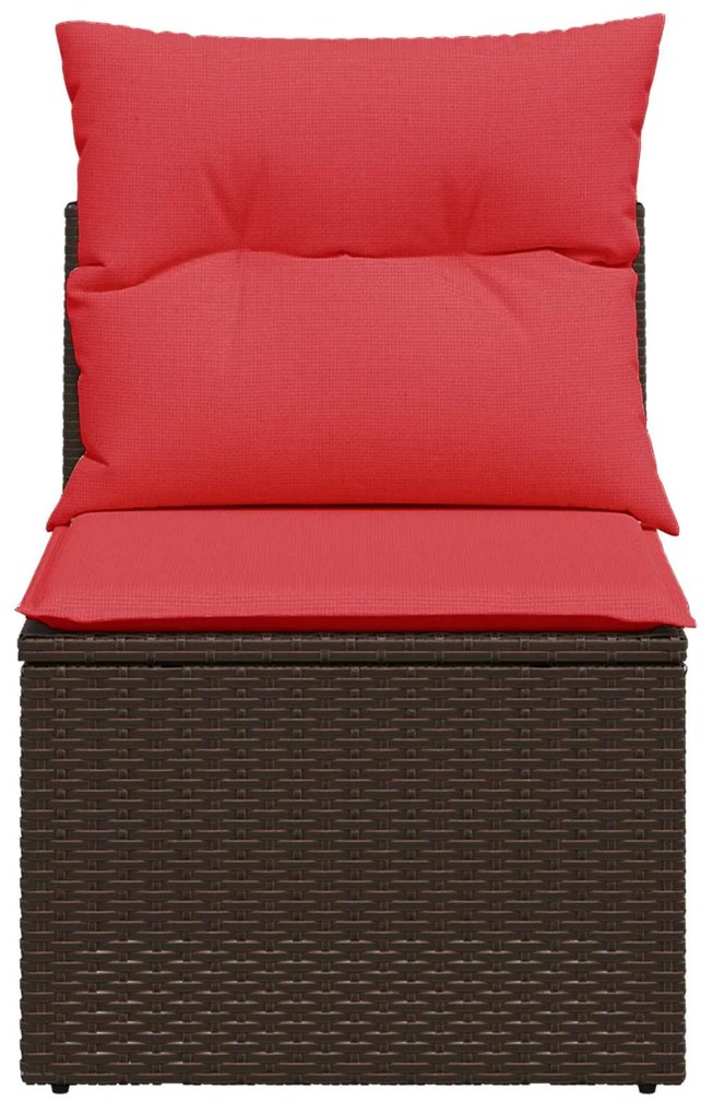 vidaXL barna polyrattan kerti szék karfa nélkül párnákkal