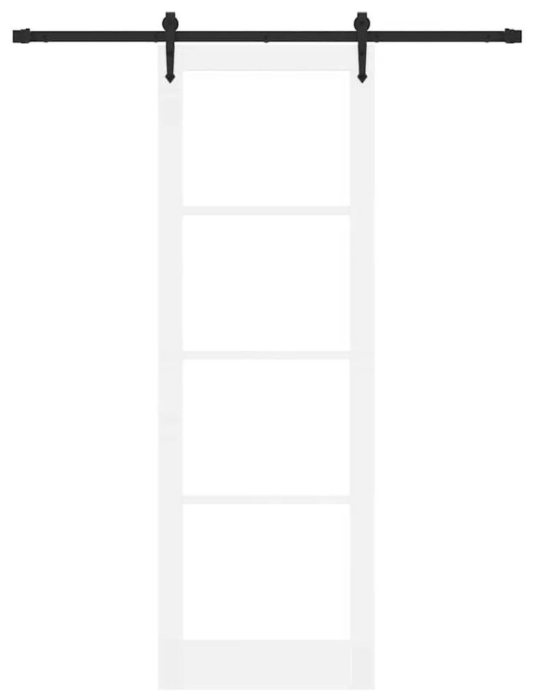 Egyszerű Csúszó Ajtó Fehér 78 x 232 cm Fa és fém