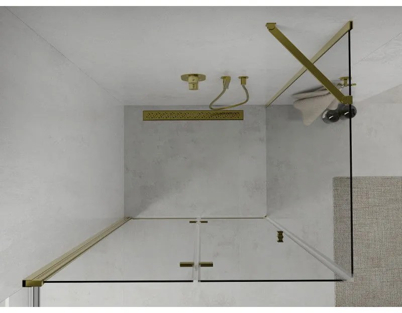 Mexen Lima zuhanykabin 90x100 cm, átlátszó, arany, 856-090-100-50-00