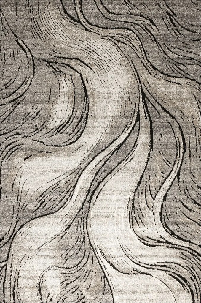 Bézs Szőnyeg Krém Hullámok Vonalak Kétszintes Nappali Matara 100x200 cm