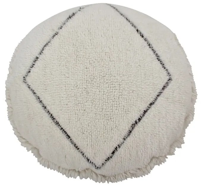 Fehér gyapjú puff Berber Soul – Lorena Canals