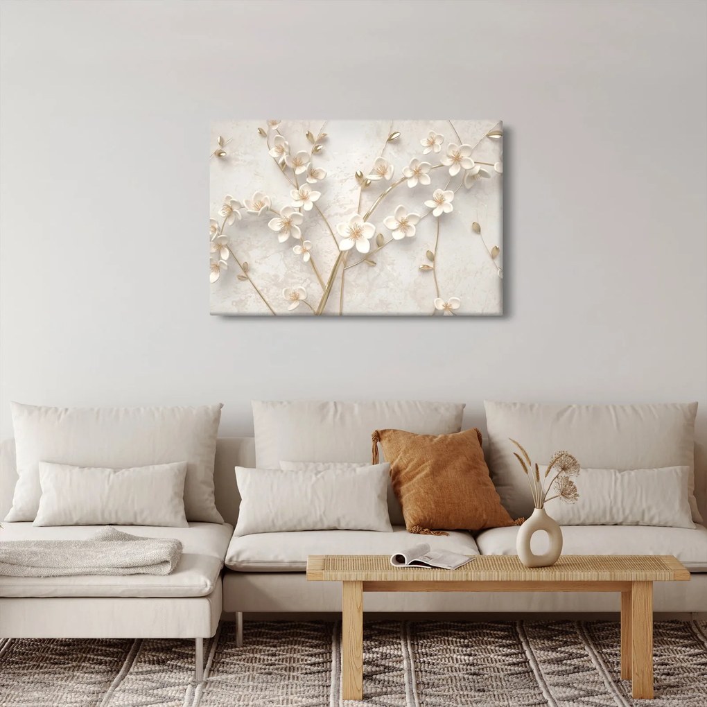 Kép - Arany virág - absztrakt (90x60 cm)