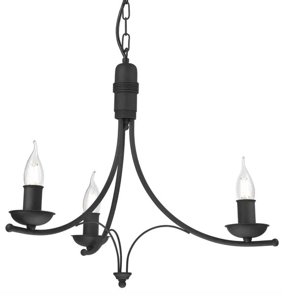 Csillár láncon LUCY 3xE14/60W/230V fekete