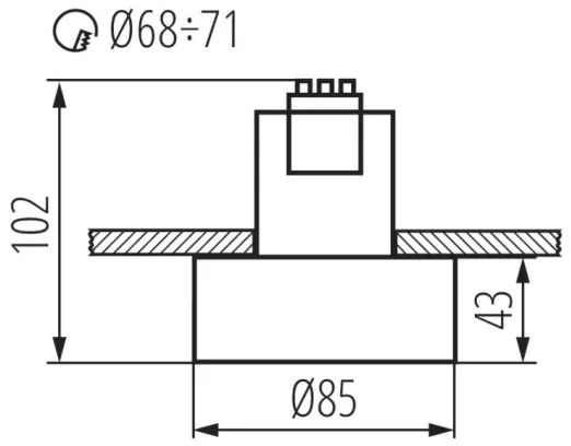 Kanlux 27576 - Beépíthető lámpa MINI RITI 1xGU10/25W/230V fehér/arany