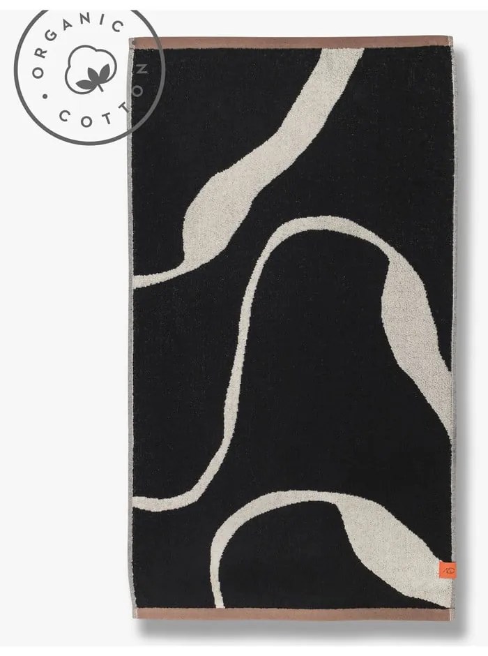 Fekete-fehér bio pamut törölköző szett 2 db-os 50x90 cm Nova Arte – Mette Ditmer Denmark