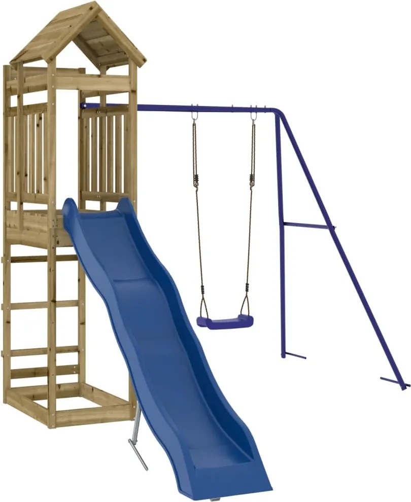 vidaXL impregnált fenyőfa kültéri játszószett