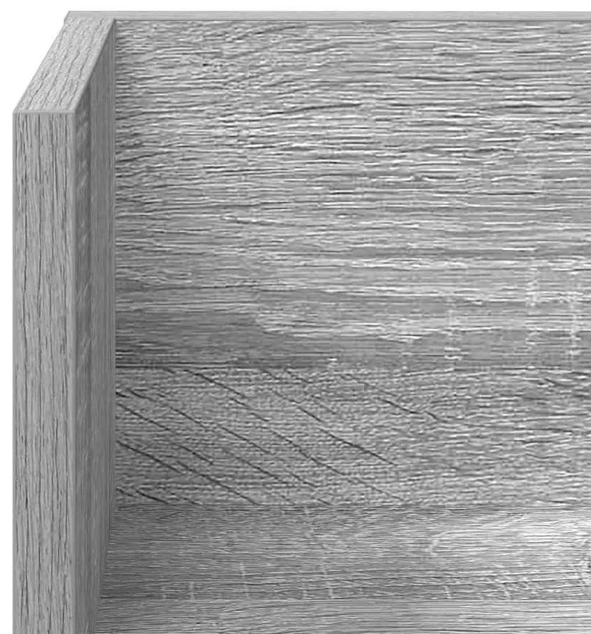 2 db szürke sonoma színű szerelt fa fali polc 75x16,5x16,5 cm