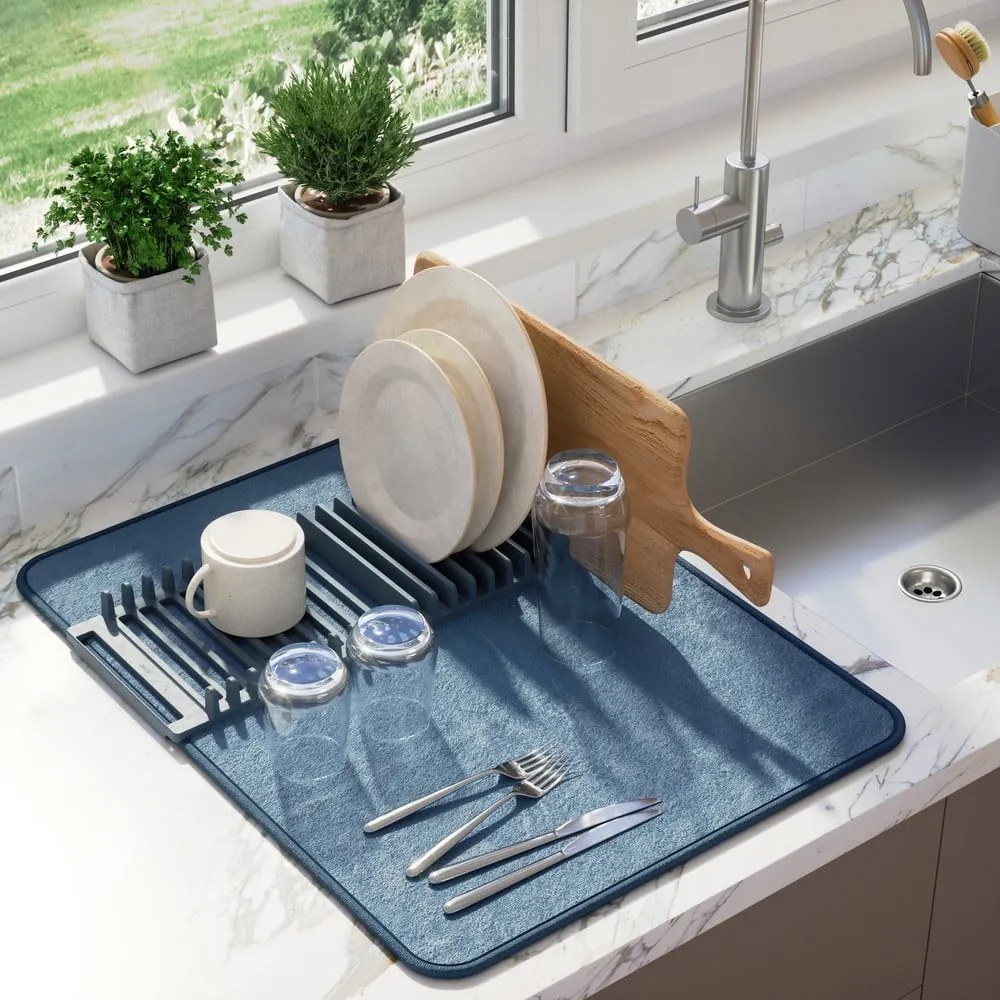Kék textil edénycsepegtető alátét 61x46 cm Udry – Umbra