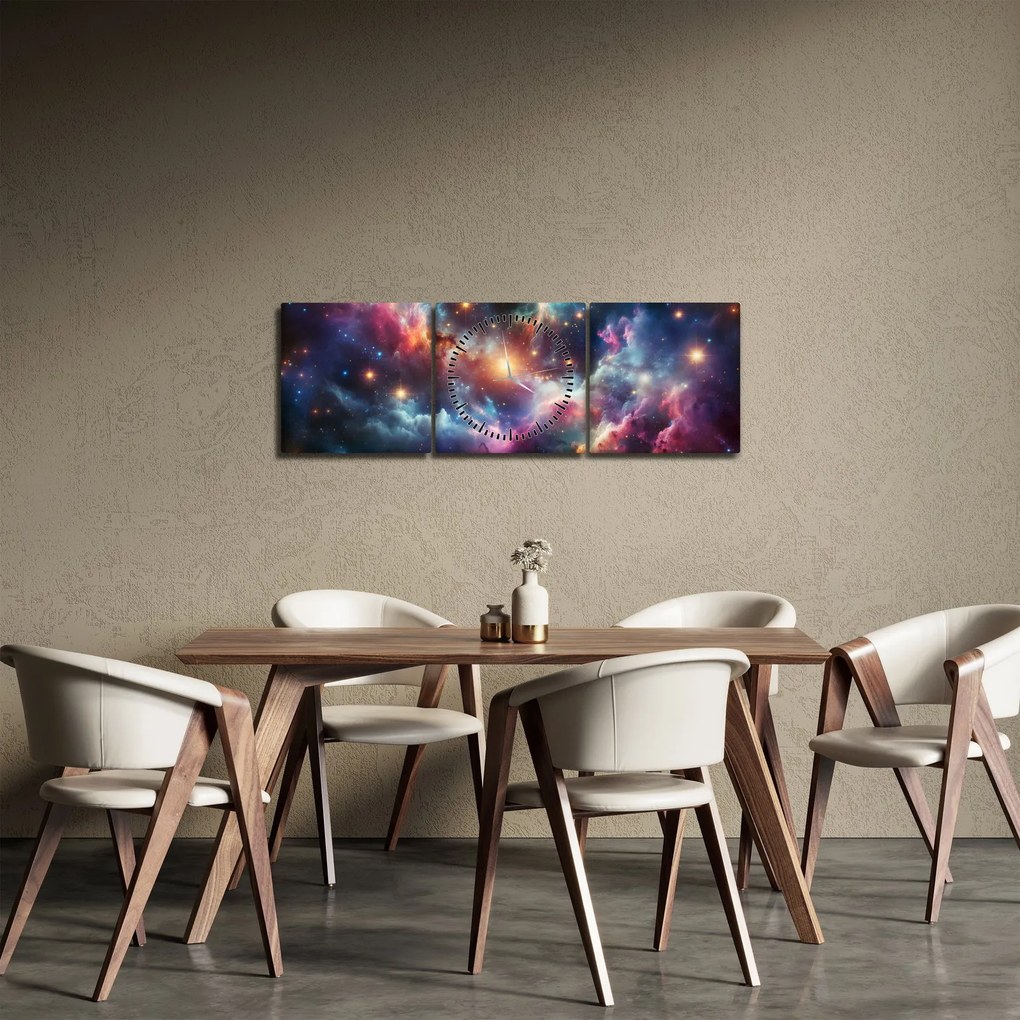Kép - Sötét univerzum (órával) (90x30 cm)