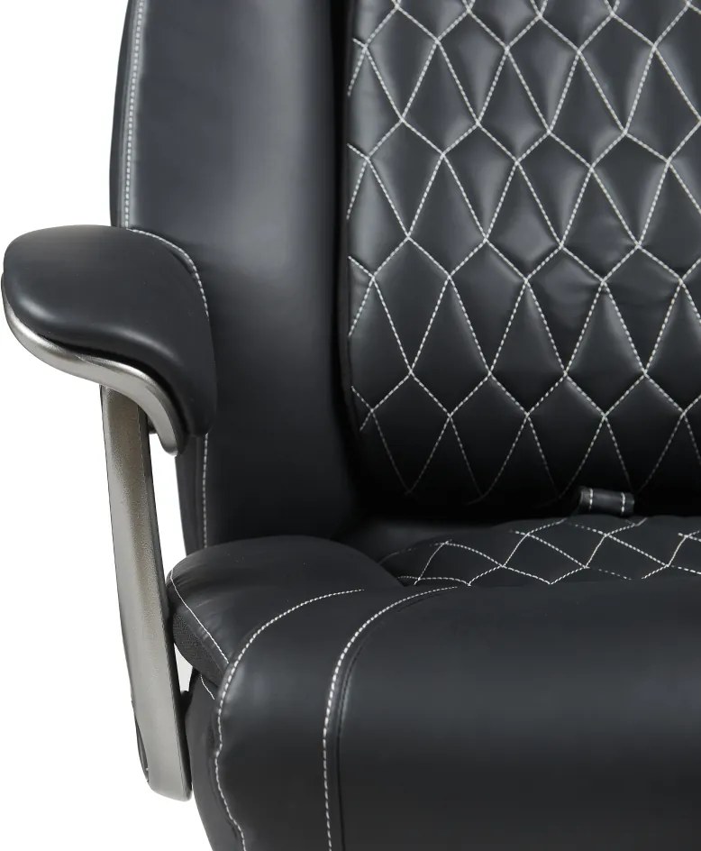 Irodai szék, fekete ekobőr/króm, teherbírás 150 kg, URIEN