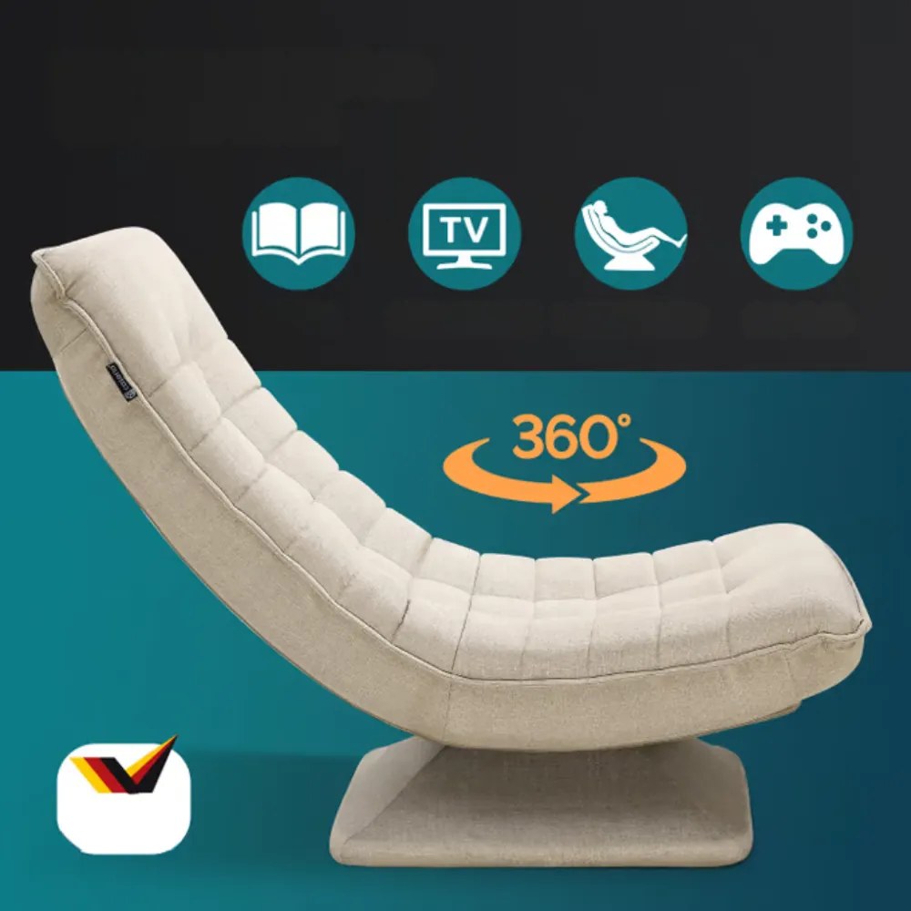 ABERDEEN napozó fotel 87×60×105cm, bézs Casaria