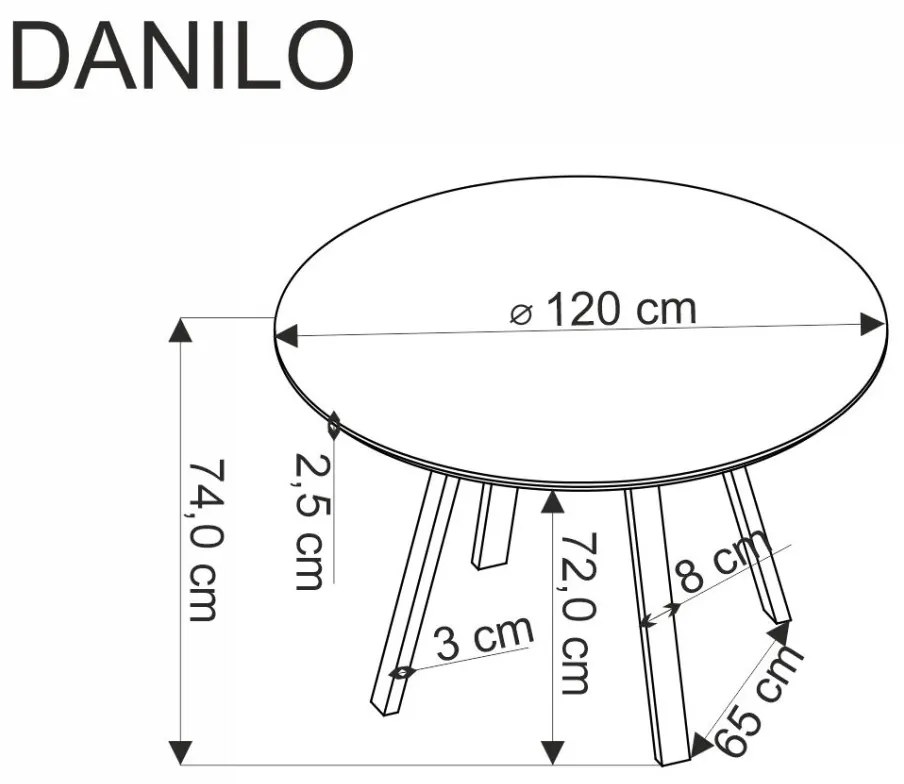 Danilo kerek étkezőasztal 120cm