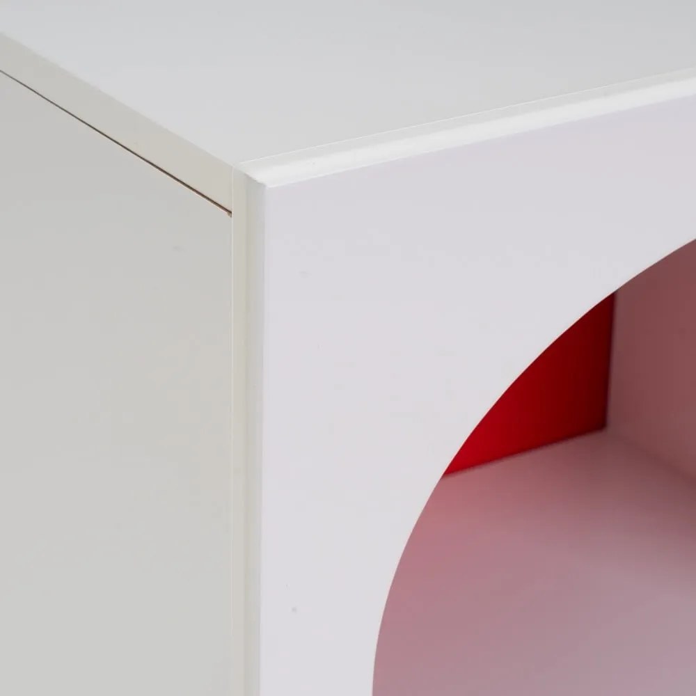 Piros-fehér könyvespolc 76x70 cm – Casa Selección